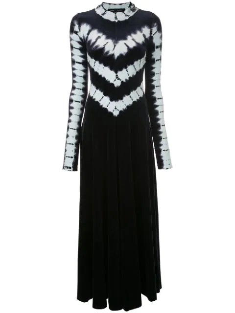 black and white tie dye maxi dress