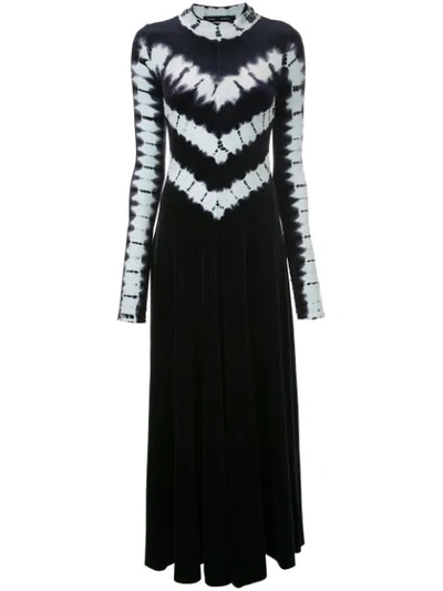 Shop Proenza Schouler Tie Dye Velvet Long Dress In Black
