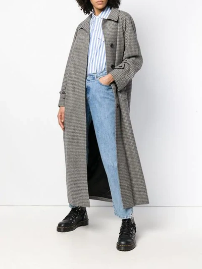Shop Miu Miu Houndstooth Check Coat In Grey