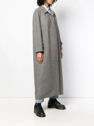Shop Miu Miu Houndstooth Check Coat In Grey
