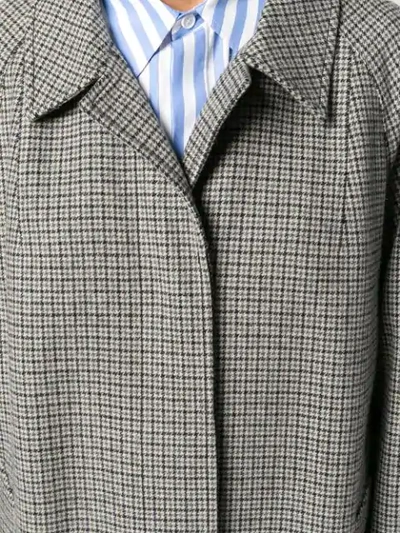 Shop Miu Miu Houndstooth Check Coat In Grey