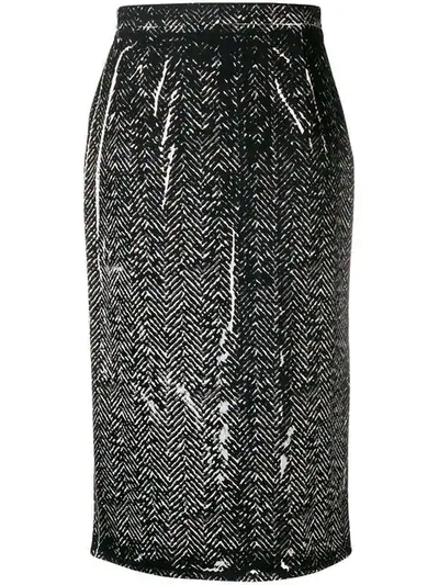 Shop Prada Fitted Pencil Skirt In Black
