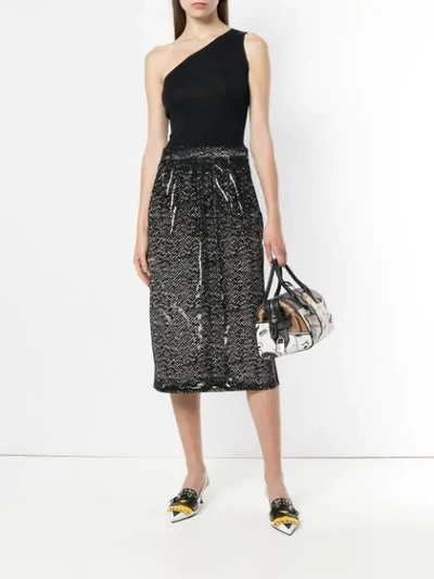 Shop Prada Fitted Pencil Skirt In Black