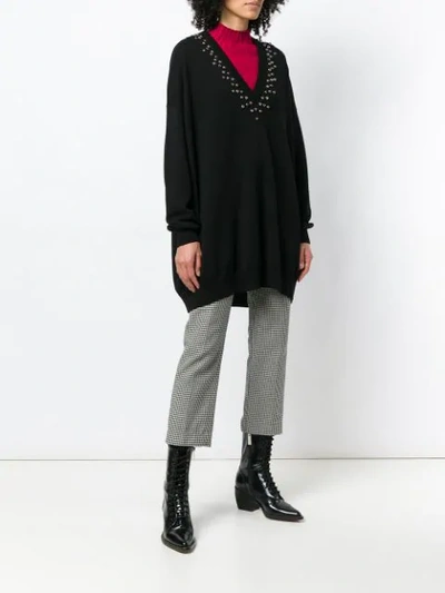 Shop Givenchy Embellished Long-sleeve Sweater In Black
