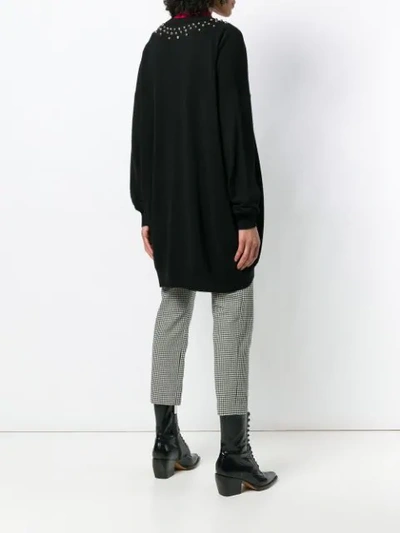 Givenchy Long-sleeve Studded V-neck Oversize Cashmere-blend Sweater In Black
