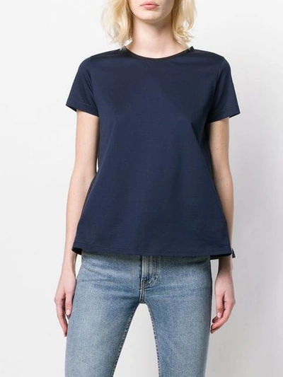 Shop Moncler Contrast Tiered T In Blue