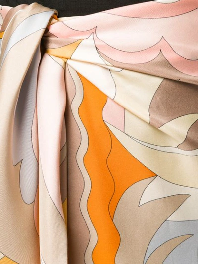 Shop Emilio Pucci Acapulco Silk-twill Wrap Skirt In Orange