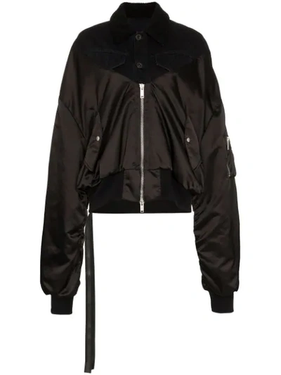 Shop Ben Taverniti Unravel Project Bomberjacke Mit Shearling In Black