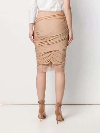 Shop Tom Ford Gathered Pencil Dress In Neutrals