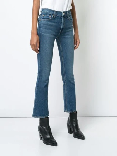 Shop Re/done Comfort Stretch Mid-rise Kick Flare Jeans In Blue