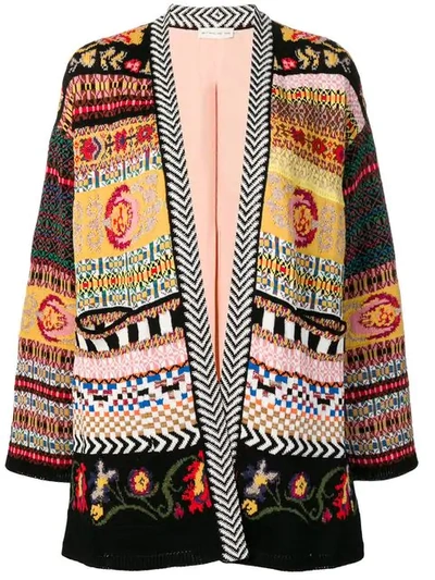 Shop Etro Multi-pattern Cardigan In Black