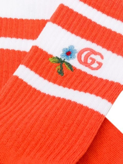 Shop Gucci Gg Knitted Socks In Orange