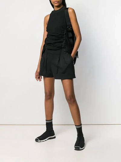 Shop Y-3 3-stripes Belted Shorts In Black