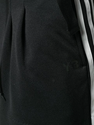Shop Y-3 3-stripes Belted Shorts In Black