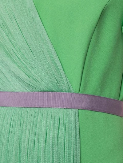 DELPOZO 不对称百褶细节连衣裙 - 绿色