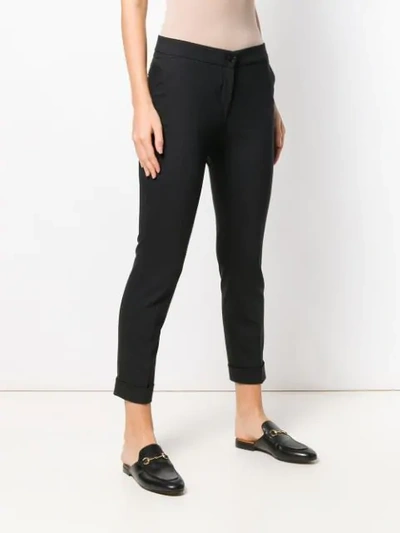 Shop Etro Cropped Slim-fit Trousers In Black