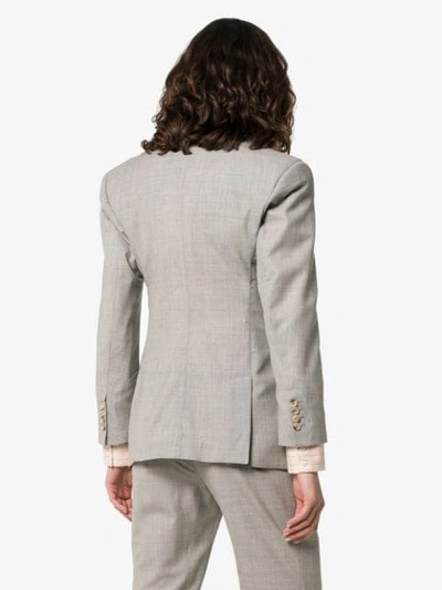 Shop Wright Le Chapelain Single-breasted Tailored Blazer In Grey