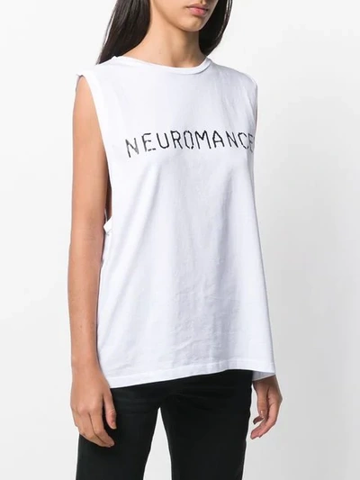 Shop Aries Top Mit "neuromance"-print - Weiss In White