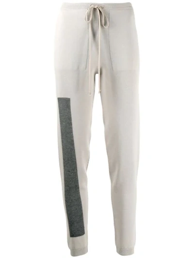 Shop Rick Owens Contrast Panel Track Pants - Grey