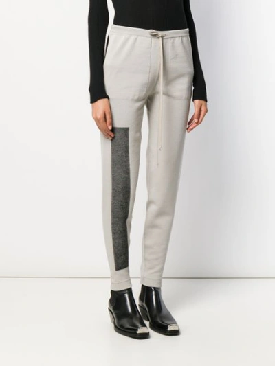 Shop Rick Owens Contrast Panel Track Pants - Grey