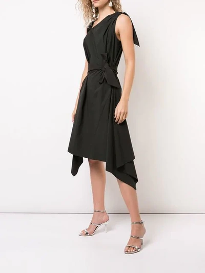 Shop Josie Natori Belted Dress In Black