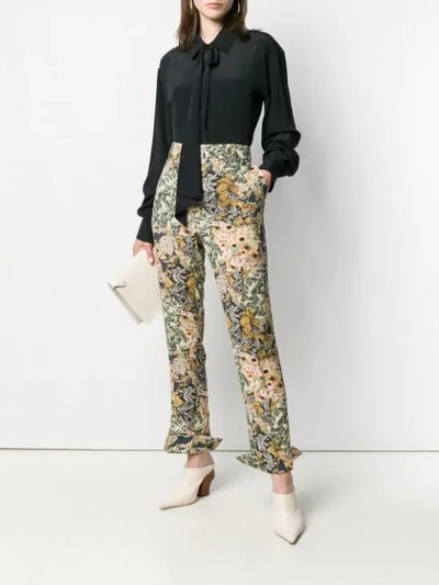 Rokh Tie Neck Shirt In Black
