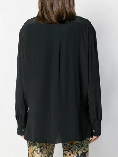Rokh Tie Neck Shirt In Black