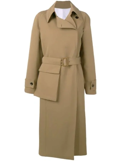 Shop Joseph Belted Trench Coat In Neutrals