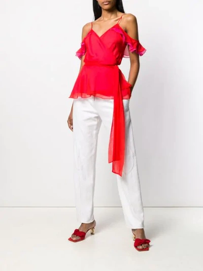 Shop Diane Von Furstenberg Off-the-shoulder Blouse In Pink