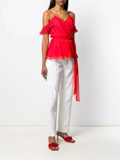 Shop Diane Von Furstenberg Off-the-shoulder Blouse In Pink