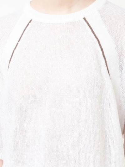 Shop Brunello Cucinelli Short Sleeved Top In White