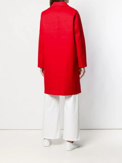 Shop Mackintosh Berry Red Bonded Cotton Coat Lr-020