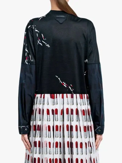 Shop Prada Print Jersey Dress - Black