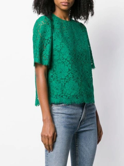 Shop Dolce & Gabbana Lace Top In V0403 Green