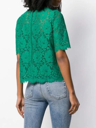Shop Dolce & Gabbana Lace Top In V0403 Green