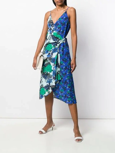 Shop Pinko Wrap-around Midi Dress - Blue