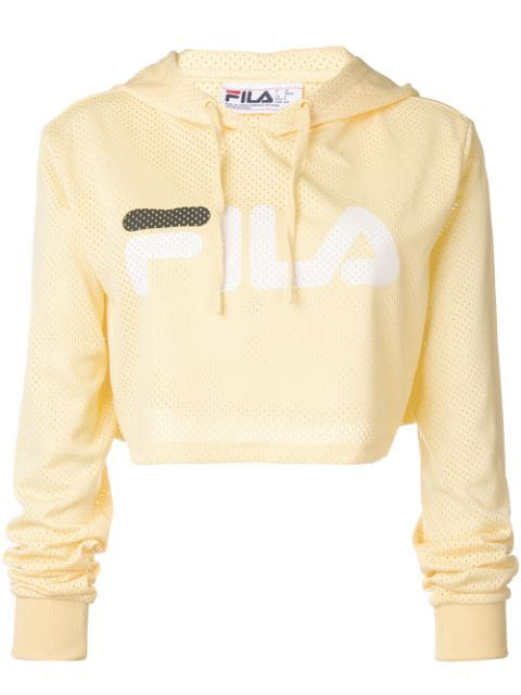 fila cropped hoodie yellow