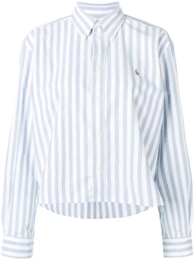 Shop Polo Ralph Lauren Striped Long-sleeve Shirt In White