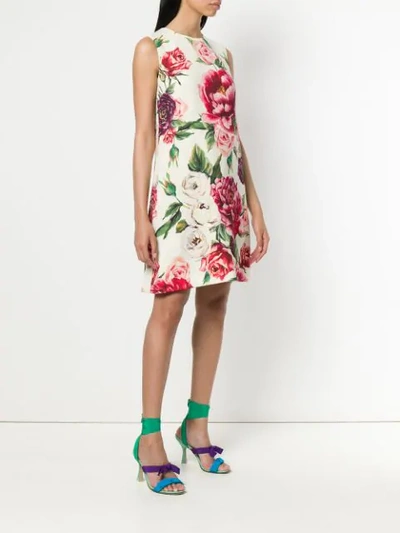 Shop Dolce & Gabbana Floral Shift Dress - White