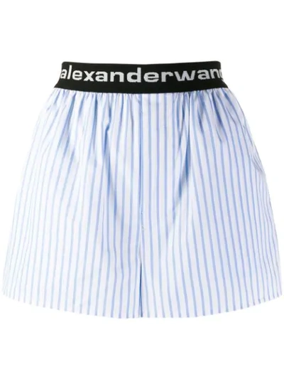 Shop Alexander Wang Striped Print Shorts In White