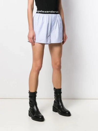 Shop Alexander Wang Striped Print Shorts In White