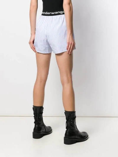 Shop Alexander Wang Striped Print Shorts In White