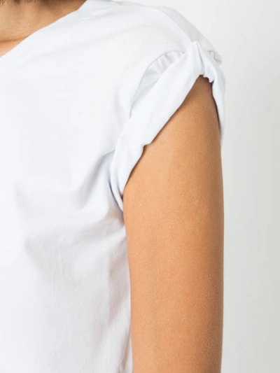 Shop Natasha Zinko Cropped Sleeve T-shirt - White