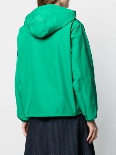 Shop Moncler Logo Patch Windbreaker Jacket In Green