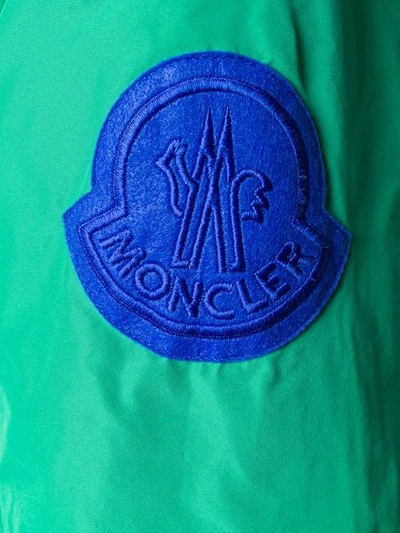 Shop Moncler Logo Patch Windbreaker Jacket In Green