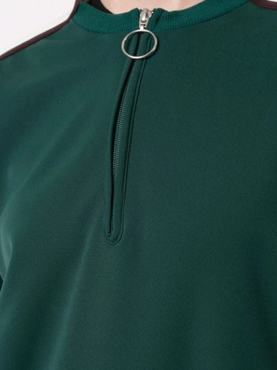 Shop Facetasm Flared Sleeves Henley Sweatshirt In Green