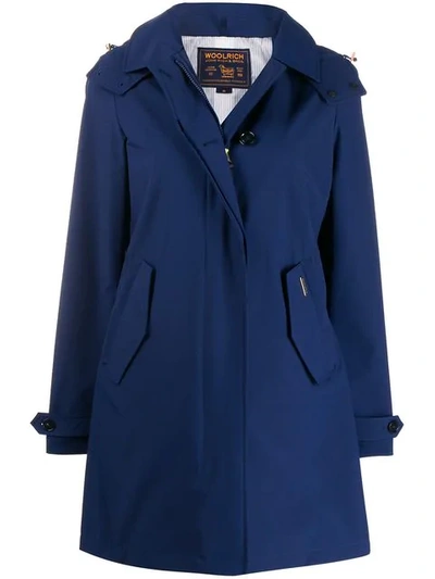 Shop Woolrich Charlotte Hooded Coat - Blue