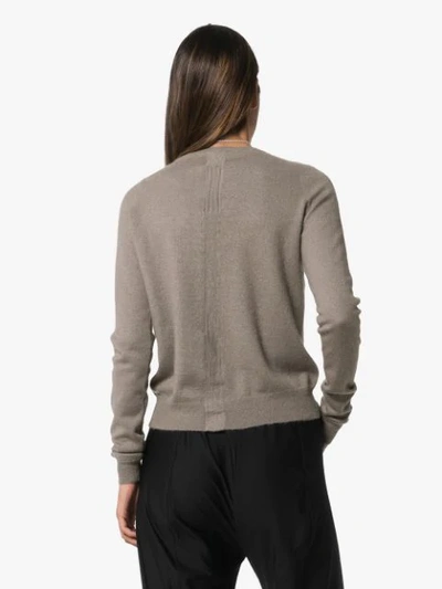 RICK OWENS KNITTED CASHMERE JUMPER - 灰色