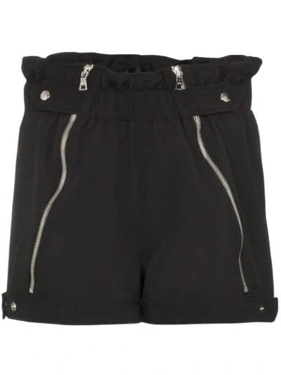 Shop Rta Louie Zip-detail Shorts In Black