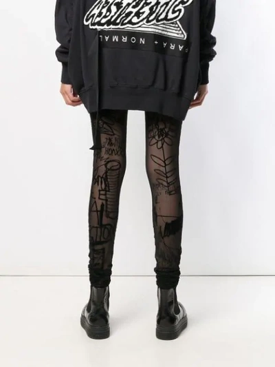 Shop Diesel Graffiti Tights - Black